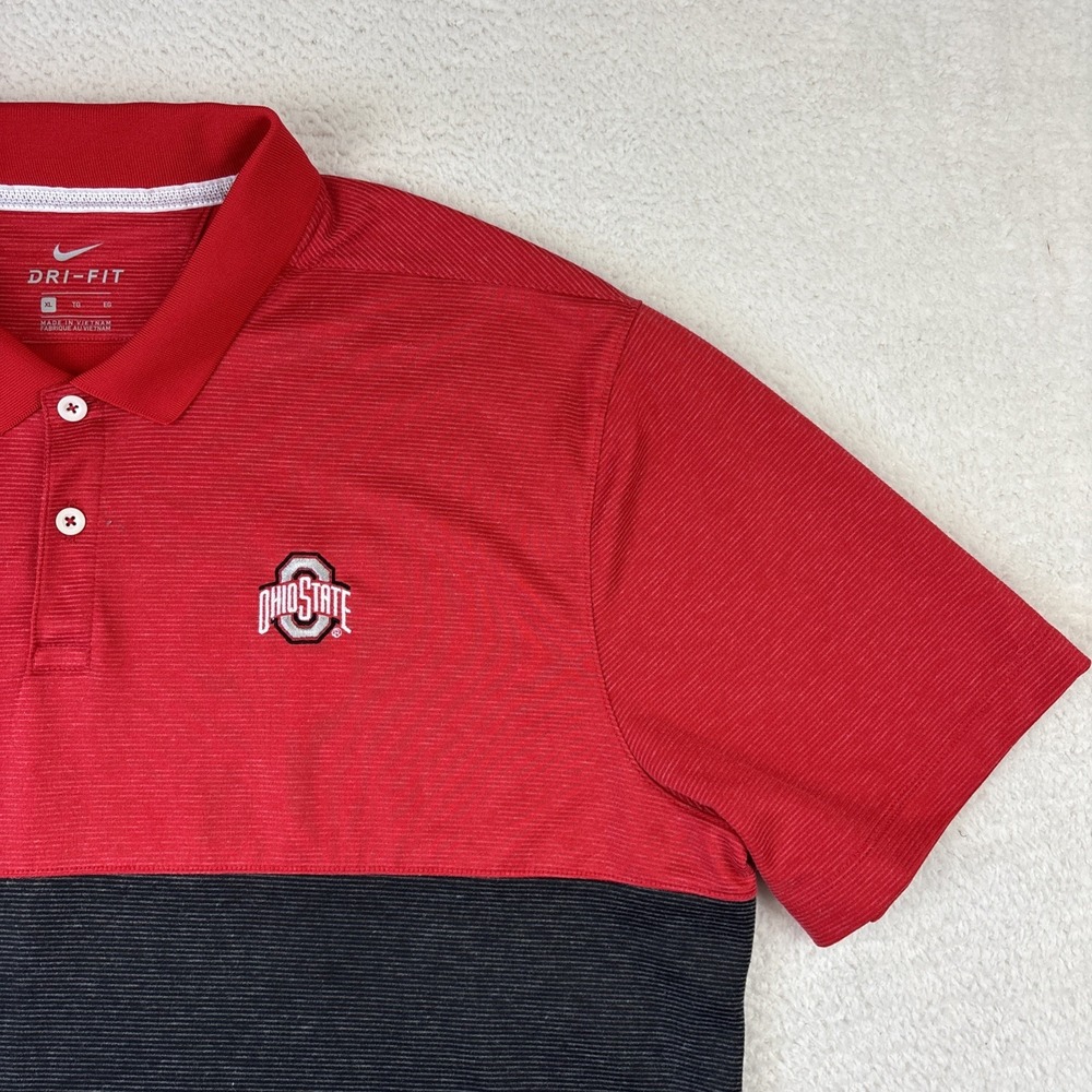 OHIO STATE x NIKE Dri-FIT Polo Shirt Mens XL On-Field Performance Golf Buckeyes - Picture 8 of 15